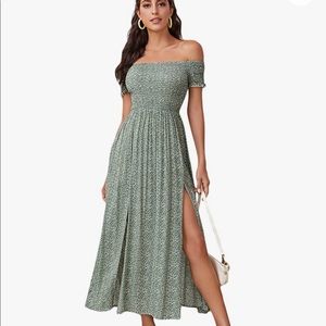 Green Floral Flowy Dress